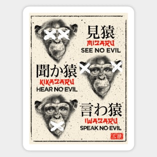 Three wise monkeys Magnet